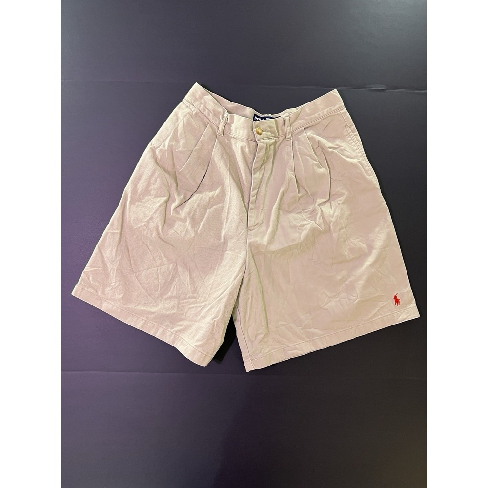 Vintage Ralph Lauren Polo Sport Womens Khaki Shorts Size 8 Beige High Waisted‎